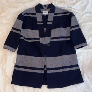 NWT Old Navy Petite Navy and White Striped Coat